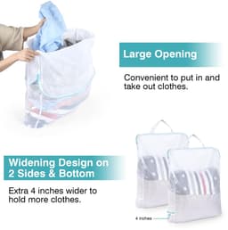 Wasnet voor wasmachine, 60 x 80 cm, waszak met ritssluiting, waszak, waszak, waszak, beschermende waszak, net voor beha, reizen, schoenen, koffer, sokken — thumbnail 2