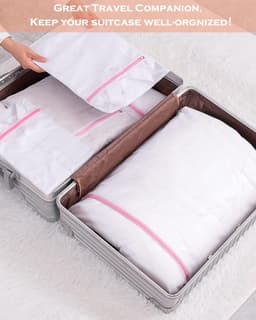 Thijox - Wasmachine wasnet-waszak voor beha, schoenen, ondergoed, babykleding, sokken, reizen, 5 stuks, met ritssluiting, duurzaam materiaal — thumbnail 4