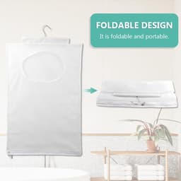 Duurzame waszak om op te hangen aan de deur, doorzichtige mesh-polyester waszak met zelfklevende haken voor slaapkamerkasten, deuren, muren, reizen (wit, zwart) — thumbnail 3