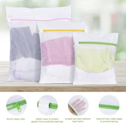 Thijox - Waszakken voor Wasmachine - 9 Stuks Wasnet, Scheurbestendig Materiaal, Geschikt voor Jassen, Truien, Overhemden, Sokken, Jeans en Pluche Dier — thumbnail 5