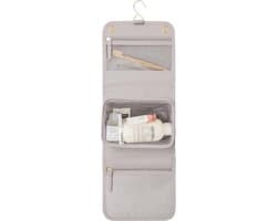 Thijox - Kleine Hangende Waszak Taupe, Opbergzak voor Kleding, Wasgoed, Handdoeken, Compact en Ruimtebesparend, Ideaal voor Badkamer, Kampeer- en Thui