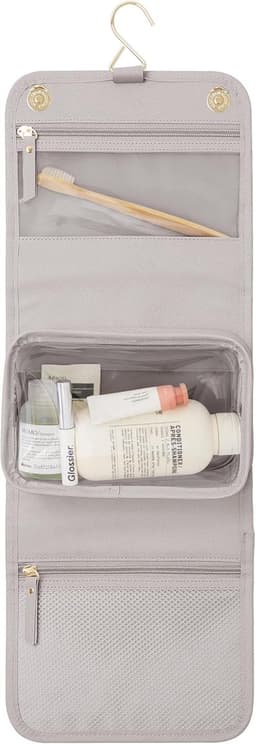Thijox - Kleine Hangende Waszak Taupe, Opbergzak voor Kleding, Wasgoed, Handdoeken, Compact en Ruimtebesparend, Ideaal voor Badkamer, Kampeer- en Thui — thumbnail 1