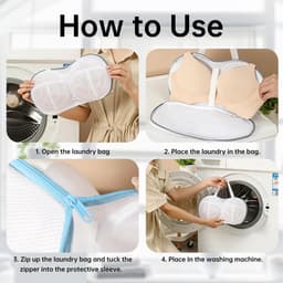 2 stuks - wasmachine beha houder, blauw, beha ring beschermhoes met draagbare handgreep, beha waszak met rits, handig voor wassen, delicate lingerie beha — thumbnail 3