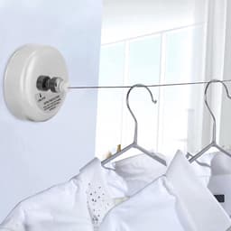 Intrekbare Waslijn - Uitschuifbare Lijn - Kleding Drogen - Roestvrij Staal - 2 Meter - Zilver — thumbnail 3