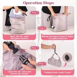 Reiswaszak - Paars - Waterdichte Compressiezak - Ruimtebesparende Organizer voor Vuile Kleding — thumbnail 1