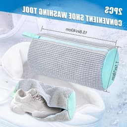 Set van 2 waszakken voor schoenen, herbruikbare waszak met rits, ideaal voor het wassen en beschermen van schoenen met 360 graden pluisverwijdering — thumbnail 4