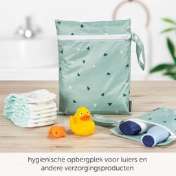 Thijox - Zamboo Nasstas/Luiertas Set - Milieuvriendelijk & Duurzaam - Ökotex Standaard 100 - 3-delige Set - Groene Tassen voor Luiers, Vuile Was en Vo — thumbnail 4