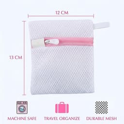 Set van 6 Mini Waszakken met Honingraatstructuur, Mesh Wasnet voor Fijne Was, Ideaal voor Ondergoed en Sokken (13 x 12 cm) — thumbnail 4