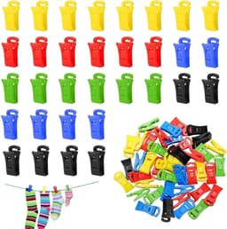 Sokkenclips voor wasmachines en drogers, een set van 60 gekleurde sokkenclips, antislip sokkenclips met haakjes. — thumbnail 1