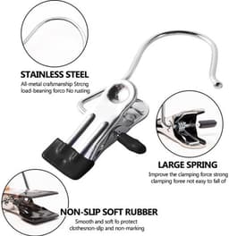 Wasknijpers 40 Stuks - Roestvrij Staal - Draagbare Haken - Antislip - Multifunctioneel - Ruimtebesparend - Hangclips — thumbnail 2