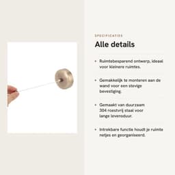 Waslijn Intrekbaar - Telescopisch Wandgemonteerd tot 2,8 m - Ruimtebesparend Droogrek - Voor Binnen/Buiten - Duurzaam Roestvrij Staal - Geschikt voor Terrassen en Balkons — thumbnail 5