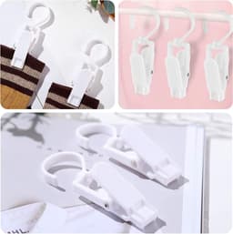 Wasknijpers met Haak - 20 Stuks - Drooghaak voor kleding - met 360 graden draaibare haak - Droogrek Knijpers - Wasknijpers - Kunststof - Anti Slip - Veelzijdig - draagbare antislip plastic hangers clips - Zwart — thumbnail 3