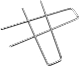 Dailygoods - 150 stuks gegalvaniseerde grondankers, 100 x 13 mm, Ø 3 mm, bevestigingsanker, grondankers van verzinkt, staal voor bevestiging van onkruiddoek, onkruidfolie, heggen, tuinvlies, omheining of — thumbnail 3
