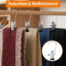 Dailygoods- Wasknijpers 40 Stuks - Roestvrij Staal - 360° Draaibaar - Antislip - Duurzaam - Geschikt voor Binnen/Buiten - Klemmen — thumbnail 4
