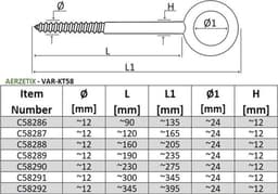 Set van 2 schroefhaken oogring voor buissteigers - voor houten net - wandbevestiging - van staal - zilverkleurig - Ø12x300mm. — thumbnail 4