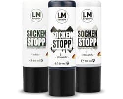 LM-Kreativ Sock Stop Liquid - antislip textielverf set 3x90 ml - zwart wit grijs