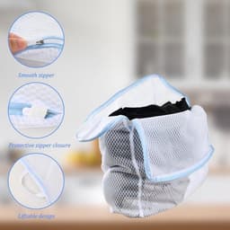 Gaas-waszakken - 4 waszakken - wasnet voor wasmachine - wasmachine-waszak - honingraat gaas-waszak - waszakken voor reizen - delicaat wasgoed - ondergoed - gordijnen - beddengoed — thumbnail 3