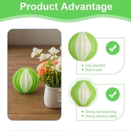 Wasballen - Pluisverwijderaars - Dierenharen Verwijderen - Herbruikbaar Nylon - 12 stuks - Groen — thumbnail 5