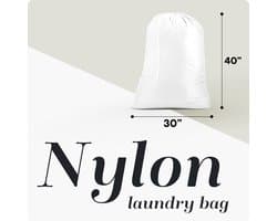 Nylon waszak XL - vergrendelbare trekkoordsluiting - machinewasbaar - ideaal voor grote ladingen kleding - ShopVlot