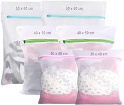 Zak 6 Stuks , 40cm - 60cm 3 Verschillende Maten Wasgoed Zak, Wasgoed Zak Beschermt Delicate Kleding, Verborgen Rits, Zeer Duurzaam — thumbnail 1