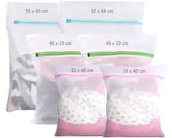 Zak 6 Stuks , 40cm - 60cm 3 Verschillende Maten Wasgoed Zak, Wasgoed Zak Beschermt Delicate Kleding, Verborgen Rits, Zeer Duurzaam