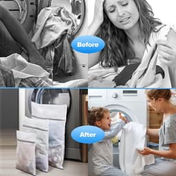 Waszakken voor wasmachine, 7-delige set, waszakken, met ritssluiting, voor beha, reizen, ondergoed, sokken, truien, overhemden — thumbnail 3