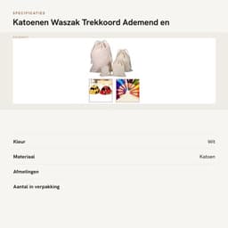 Waszak Ademend - Waszakken voor Wasgoed - Trekkoord - Multifunctionele Tas - Opbergzak - Set van 2 - 10 x 12 cm - Opslagzak — thumbnail 3