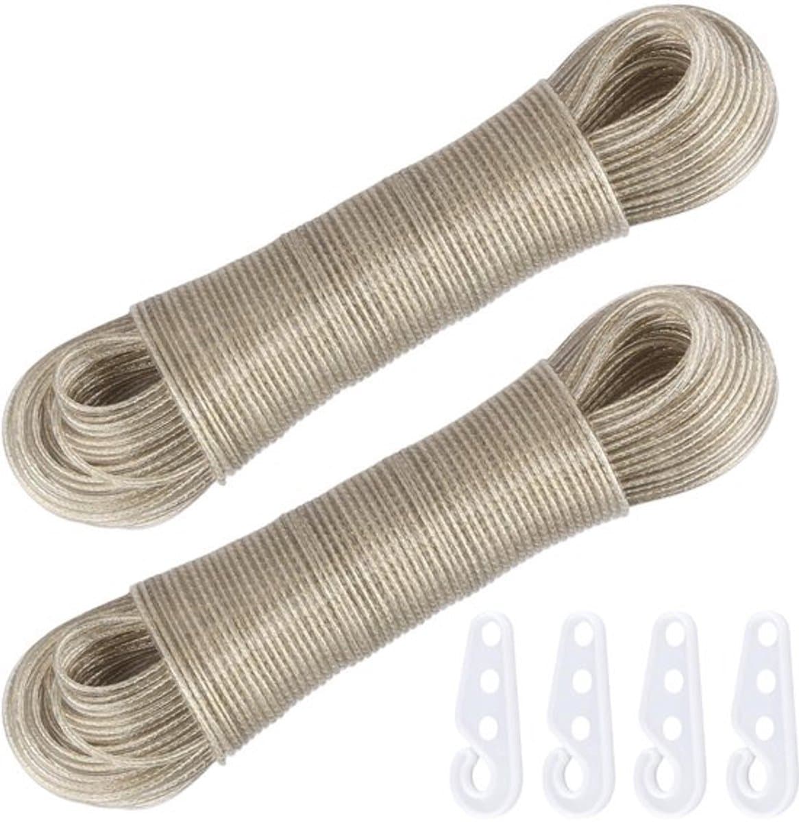 Waslijn 50 m - Waslijn met stalen kern 3 mm - Weerbestendig - Extra sterke waslijn - Ideaal voor tuin/camping - Duurzaam en flexibel - Waskoord — afbeelding 1