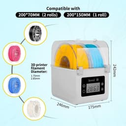 Filament Droger - Droogbox - 3D Printen - Grote Capaciteit - Voor 2 Rollen - Zwart — thumbnail 5