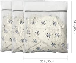 REDOM Waszakken 3 Stuks 60 x 50 cm – Bescherming tijdens het wassen – Honingraat Mesh met Ritssluiting – Voor wasmachine en kleding – Polyester – Wit — thumbnail 1