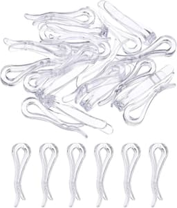 30 stuks 3,8 cm U-vormige krokodillenclip, hemdclip, wasknijpers voor sokken, broeken, stropdassen, overhemden, kledingstukken, transparant — thumbnail 1