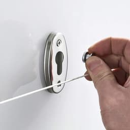 waslijn, wandwaslijn, afneembaar, voor binnen, hotel, badkamer, waslijn, 3 meter (zilver) — thumbnail 4