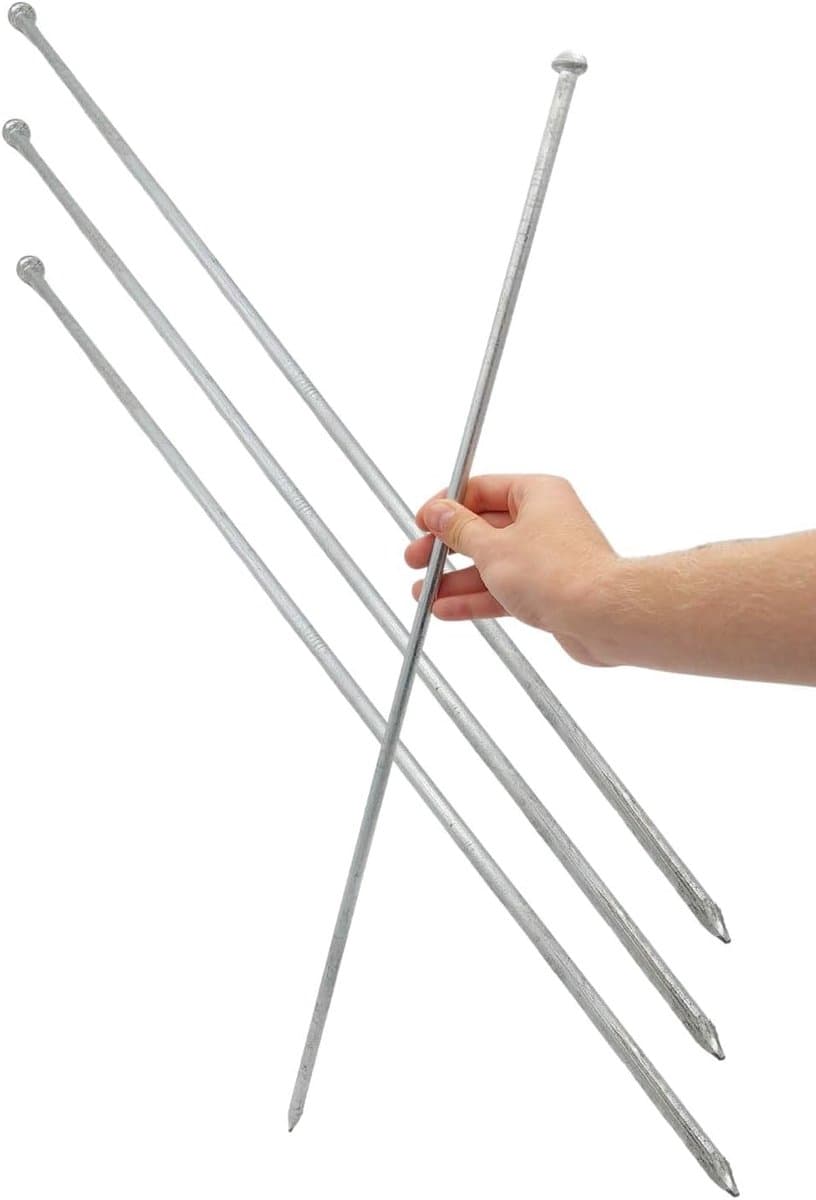 Stormanker Haringen - Grondnagels XXL - Veilig Verankeren - Verzinkt Staal - 70 cm Lengte - Zilver — afbeelding 1