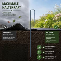 Grondankers U-vorm - Grondpennen Tuin - Bodembedekking Bevestigen - Extra Lange Uitvoering - 40 cm 100 stuks - Staalkleur — thumbnail 2
