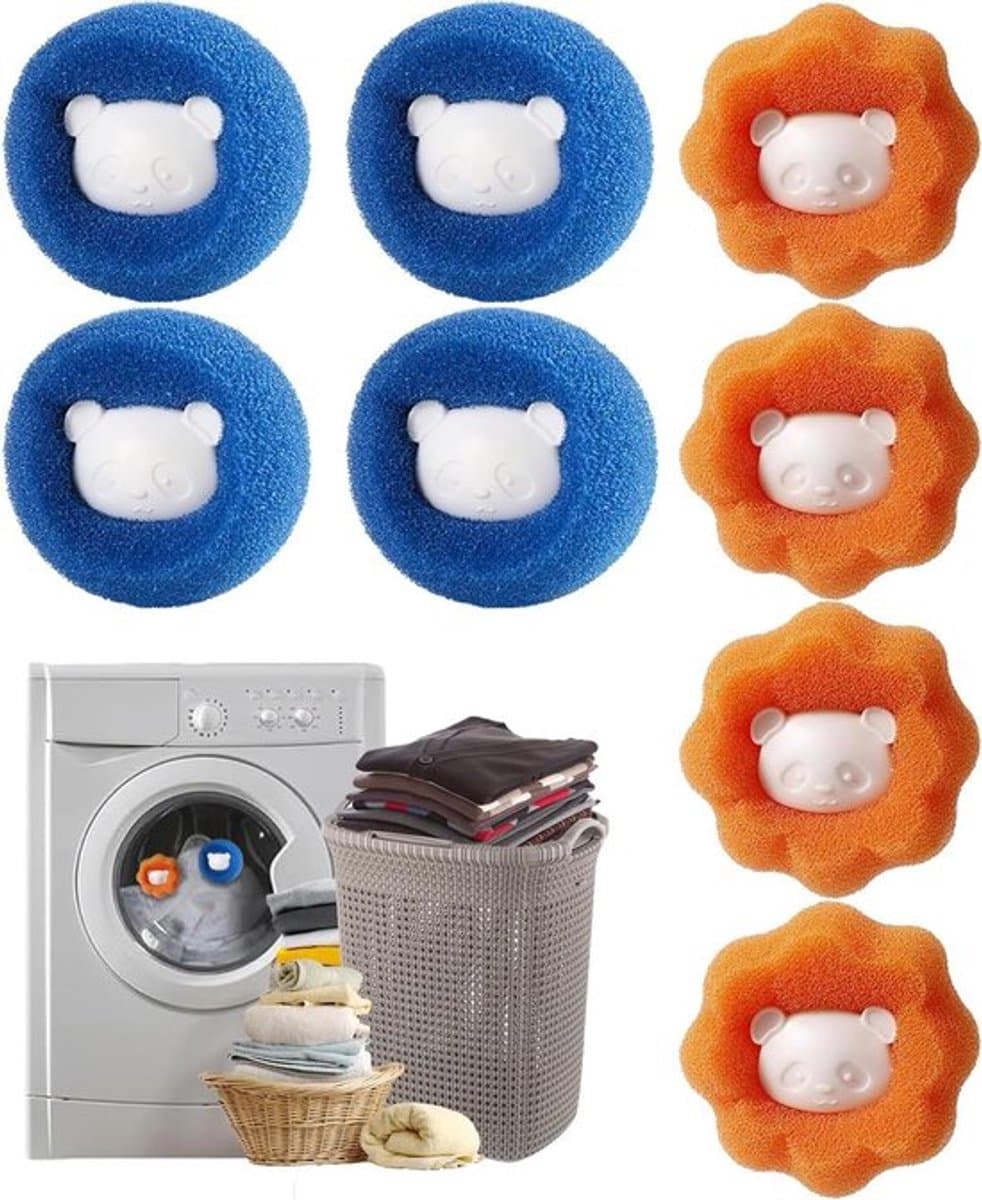 8 stuks dierenhaarverwijderaar wasmachine - pluisballen voor wasmachine - pluisverwijderaar - haarvanger - wasballen tegen dierenharen - pluisvanger voor kleding en beddengoed (meerkleurig) — afbeelding 1