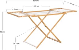 Droogrek Fakala wasrek staand inklapbaar 154x59x82 cm naturel en wit [en.casa] — thumbnail 2