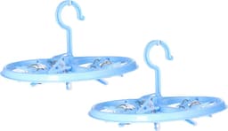 DID Droogcarrousel/droogmolen - 2x - blauw - met 12 knijpers - 26,5 cm — thumbnail 1