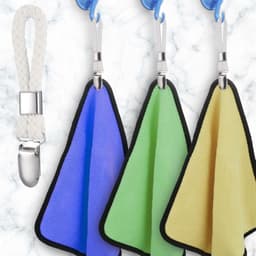 6 stuks handdoekclips - metalen theedoekhaken - geweven katoen - stevige hangende clips - theedoekhouders - opbergclips - ophangen van kleding - theedoek - strandhanddoek - haken - keuken — thumbnail 5