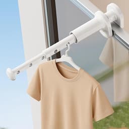 Compact Uitschuifbaar Wasrek - Draagbaar en Ruimtebesparend voor 7 Kledingstukken - Voor Hotel, Camping, Balkon en Thuis — thumbnail 3