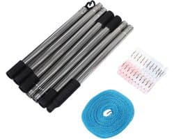 Waslijn Set - Draagbare Droger - Buiten Kleding Drogen - Winddichte Clips - 250 cm - Zilver