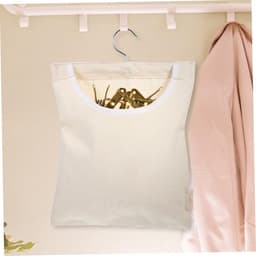 Wasknijper Opbergtas - Hangende Organizer - Kleding Ophangen - 360 Graden Haak - 35x27x1CM - Beige — thumbnail 5