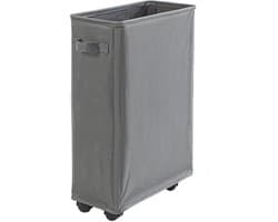 Smalle Opvouwbare Wasmand op Wieltjes (42L) - Hoge Vuilnisbak voor Kleding