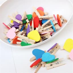 Houten Wasknijpers - Mini Clips - Decoratie en Knutselen - Hartvormig Design - 3 cm - Groen — thumbnail 5