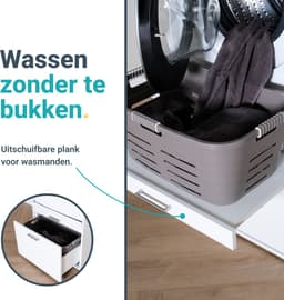Washcab® Wasmachine Kast - Wasmachine Verhoger - Wasmachine Ombouw - Wit - Duo Set Low 5 — thumbnail 2