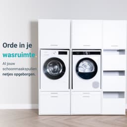 Washcab® Wasmachine Kast - Wasmachine Verhoger - Wasmachine Ombouw - Wit - Duo Set High 3 - 120kg draagkracht - 5 jaar garantie — thumbnail 3