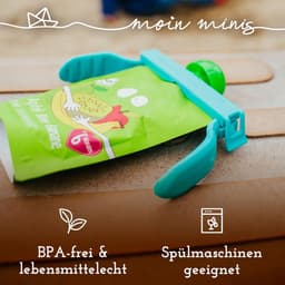 Knijpzak houder - Fruitzak klem - Kinderen zelfstandig eten - Speciaal voor kinderhanden - 3 stuks - Wit — thumbnail 3