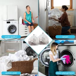 Set van 2 wasnetten met trekkoord voor delicate kleding, ideaal voor wasmachine, sokken en bh's (11.8"x15.8"/15.8"x19.7") — thumbnail 3