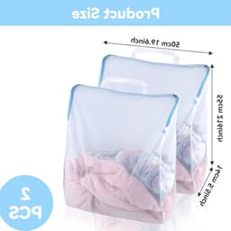 Grote wasnetten met handvatten en rits, 50 x 55 cm, ideaal voor ondergoed, delicate kleding en beddengoed — thumbnail 4