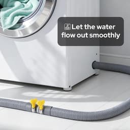 Afvoerslang verlengset - 1,5m - 5 stuks - met Bevestigingsklemmen en Bochtstuk - Geschikt voor wasmachine vaatwasser - Universeel — thumbnail 4