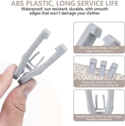 Wasknijpers - Kledingklemmen - Kleding Drogen - Gladde Randen - 40 Stuks - Grijs — thumbnail 5